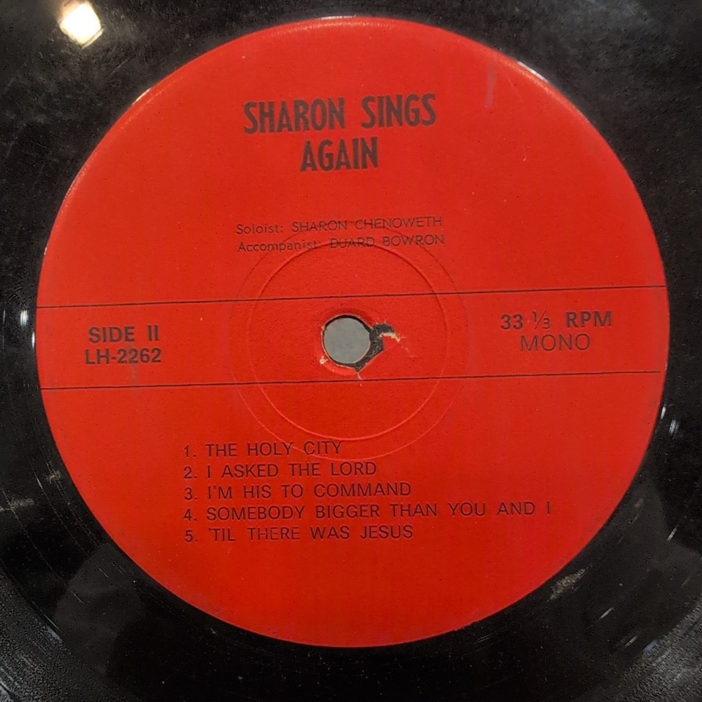 Sharon Sings Again Sharon Cheatham‎ Vinyl LP Gospel LH-2261 Mono 33 RPM Record - Picture 2 of 4